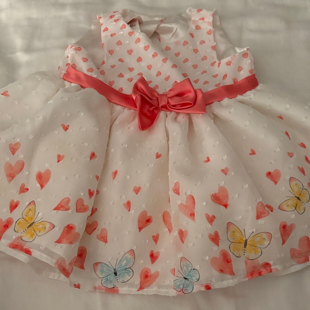 Baby Biscotti Pink and White Heart Dress